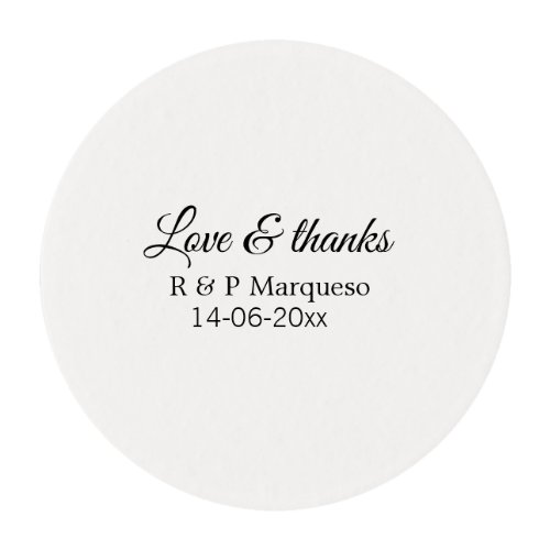 Love  thanks add couple name wedding add date yea edible frosting rounds