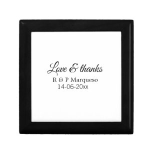 Love & thanks add couple name wedding add date yea gift box