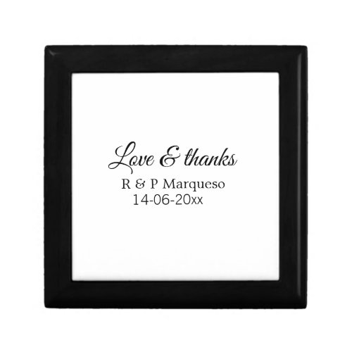 Love  thanks add couple name wedding add date yea gift box