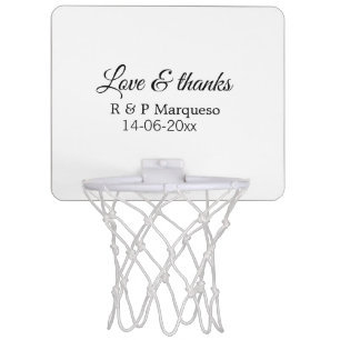 Love & thanks add couple name wedding add date yea mini basketball hoop