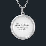 Love & thanks add couple name wedding add date yea silver plated necklace<br><div class="desc">For lovers like us</div>