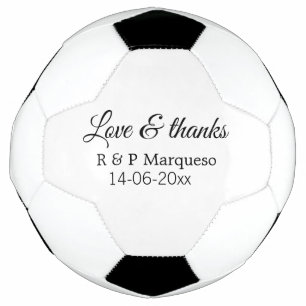 Love & thanks add couple name wedding add date yea soccer ball