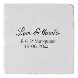 Love & thanks add couple name wedding add date yea trivet