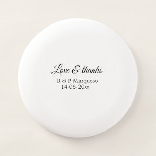 Love & thanks add couple name wedding add date yea Wham-O frisbee