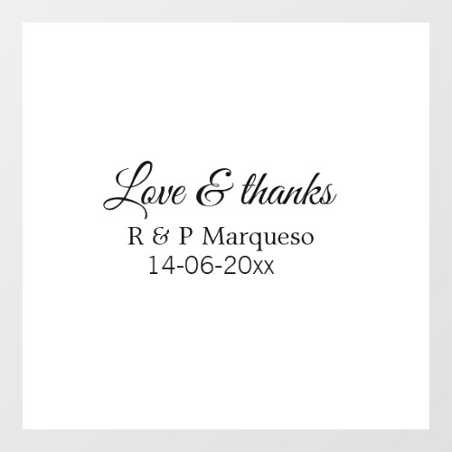 Love  thanks add couple name wedding add date yea window cling