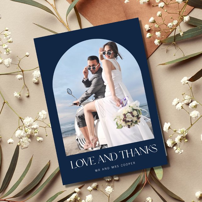 Love Thanks Arch Photo Wedding Thank You  Card (Creator Uploaded)
