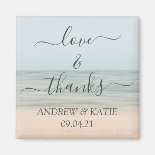 Love & Thanks Beach Front Vintage Hawaiian Wedding Magnet