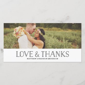 Love & Thanks Boho | Wedding Thank You Photo Card by FINEandDANDY at Zazzle
