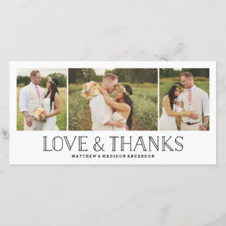 Love & Thanks Boho | Wedding Thank You Photo Card