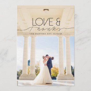 Love & Thanks | Chic And Formal Thank You Photo by RedefinedDesigns at Zazzle