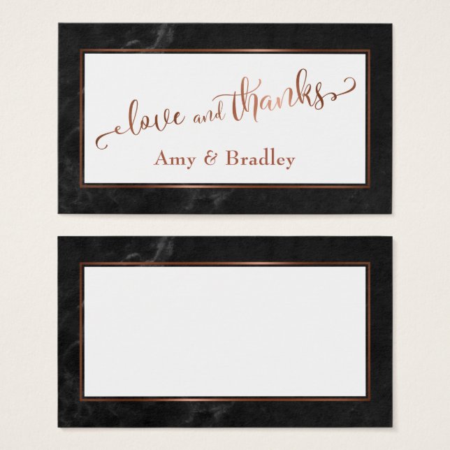 Love & Thanks | Copper Script w/ Black Marble (Front & Back)