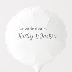 Love & thanks couple name wedding simple minimal balloon