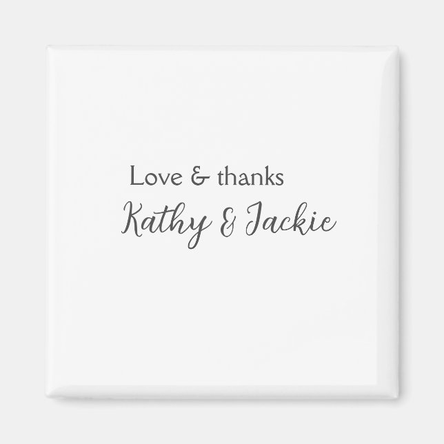 Love & thanks couple name wedding simple minimal  magnet