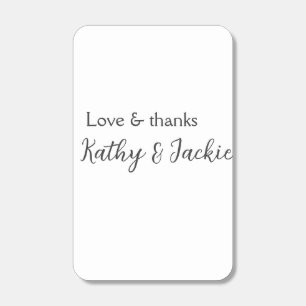 Love & thanks couple name wedding simple minimal matchboxes