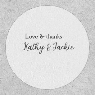Love & thanks couple name wedding simple minimal patch