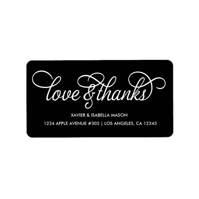 Love & Thanks | Custom Background Color Label (Front)