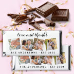 Love & Thanks Custom Photo Collage Wedding  Hershey Bar Favors<br><div class="desc">Add the finishing touch to your wedding with these custom 4 photo wedding hershey bars. Perfect as wedding favors to all your guests . Customize these wedding favors with your with your favorite photos, name and date. See our wedding collection for matching wedding favors, newlywed gifts, and just married keepsakes....</div>