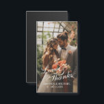 'Love & Thanks' Custom Photo Wedding Favor<br><div class="desc">A stylish and elegant wedding favor design with the words "Love & Thanks" in a beautiful white script font. It includes space for a custom photo,  names,  and the wedding date in a classic white font. A perfect way to add a personal touch to your special day!</div>
