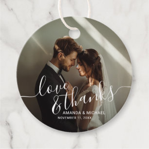 'Love & Thanks' Custom Photo Wedding Favor Favor Tags