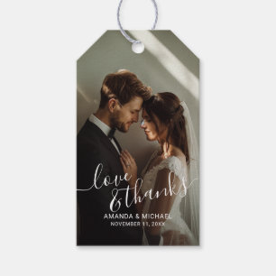 'Love & Thanks' Custom Photo Wedding Favor Gift Tags