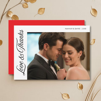 Love & Thanks Cute Couple Thank You Card
