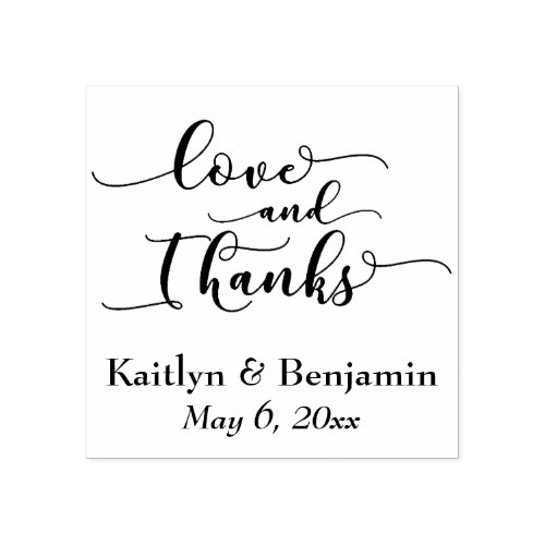 Love  Thanks Elegant Script w Your Details Rubber Stamp