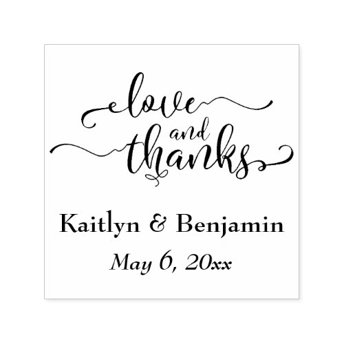 Love  Thanks Elegant Script w Your Details Self_inking Stamp