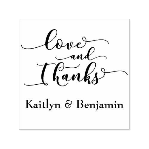 Love  Thanks Elegant Script w Your Details Self_inking Stamp