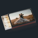 Love & Thanks Elegant Script Wedding Photo Favor Matchboxes<br><div class="desc">Elegant wedding favor matchboxes featuring your photo with an overlay hand lettered text that says "love & thanks" in script font.</div>