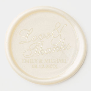 'Love & Thanks' Elegant Wedding Favor Wax Seal Sticker