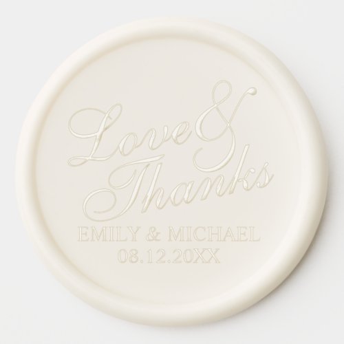 Love  Thanks Elegant Wedding Favor Wax Seal Sticker