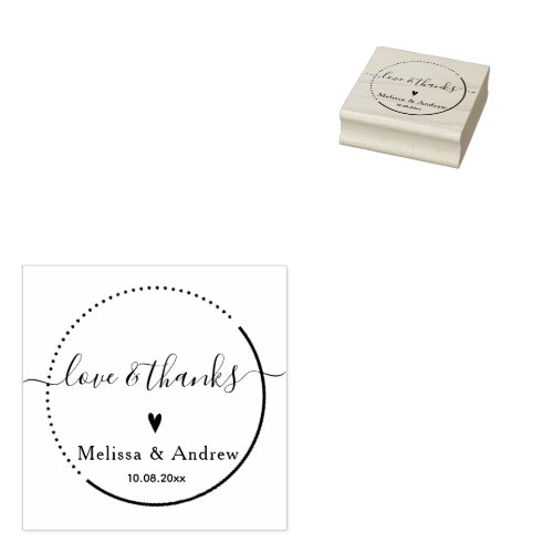 Love  Thanks _ Elegant Wedding Rubber Stamp