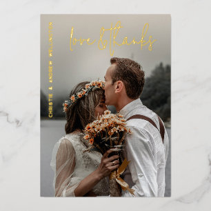 Love & Thanks Elegant Wedding Thank You Card