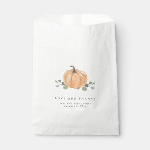 Love & Thanks Fall Watercolor Pumpkin Favor Bag