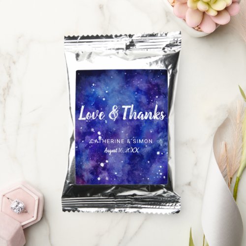 Love  Thanks Galaxy Wedding Starry Night Stars Coffee Drink Mix