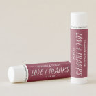 Love & Thanks | Maroon Wedding Favors Lip Balm