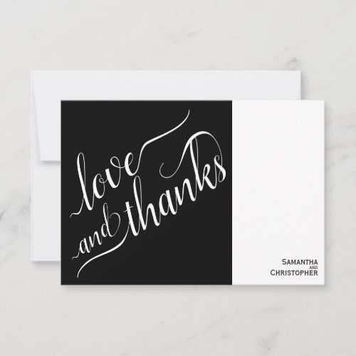 Love  Thanks Minimalist 2 Pane Modern Wedding Thank You Card