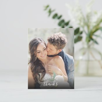 Love Thanks Modern Photo Wedding Thank You Postcard by stylelily at Zazzle