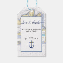 Love &amp; Thanks Nautical Chart Anchor Event Wedding Gift Tags