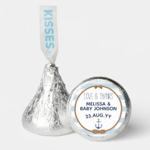 Love & Thanks Nautical Light Blue Baby Shower Hershey®'s Kisses®
