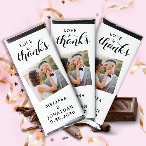 Love  Thanks Personalized Photo Wedding Hershey Bar Favors