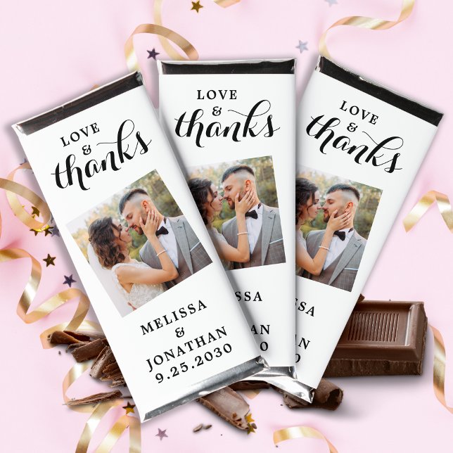 Love & Thanks Personalized Photo Wedding Hershey Bar Favors (Creator Uploaded)