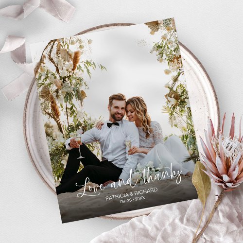 Love  Thanks Photo Budget Wedding Thank You Cards