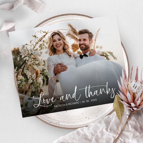 Love  Thanks Photo Budget Wedding Thank You Cards
