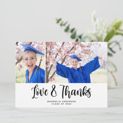 Love  Thanks Photo Graduation Thank You Card