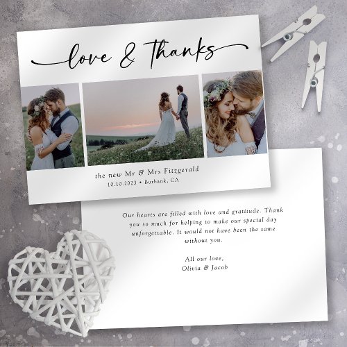 Love  Thanks Photo Wedding Thank You Card