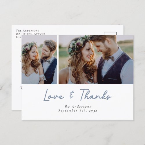 Love  Thanks Photo Wedding  Thank You Postcard