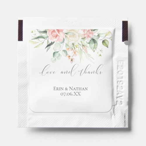 Love  Thanks Pink Roses Wedding Favor Hand Sanitizer Packet