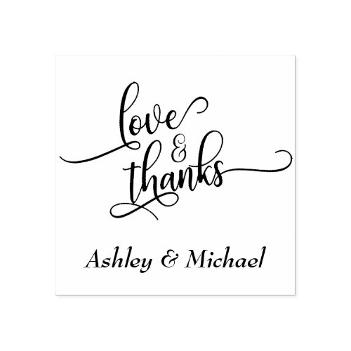 Love  Thanks Typography w Your Details Rubber Stamp