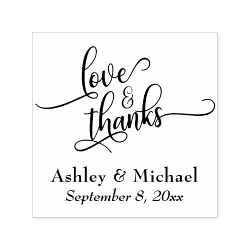 Love  Thanks Typography w Your Details Self_inking Stamp